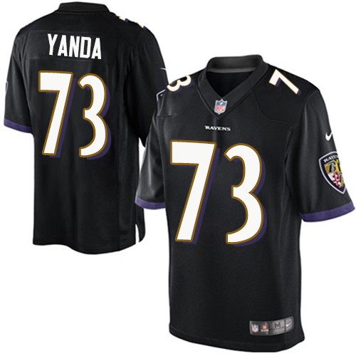 Men's Limited Marshal Yanda Nike Jersey Black Alternate - #73 NFL Baltimore Ravens